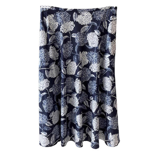 2025新款进口长绒棉45斜裁绣球印花斜裁半身裙女A字！ 商品图4