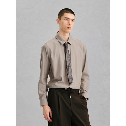 GXG男装  咖色质感面料免烫衬衫24年冬季热卖G24X034070 商品图2