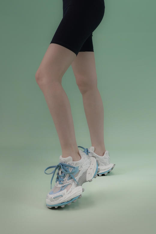 Westory2025年夏季超轻系带厚底极细透网的海盐水钻运动款老爹鞋W25CM75551 商品图4