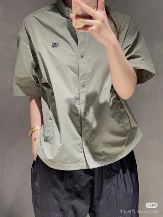 可隆户外女露营梭织运动防晒防泼水梭织短袖衬衫 商品图2