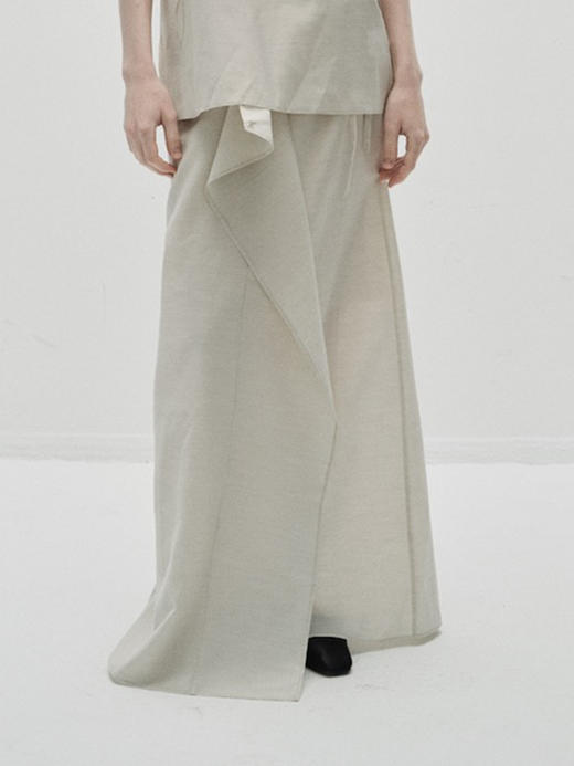 VC｜PF25007 Sabina fold skirt [ 半身裙  浅米 / 黑 ] 商品图3