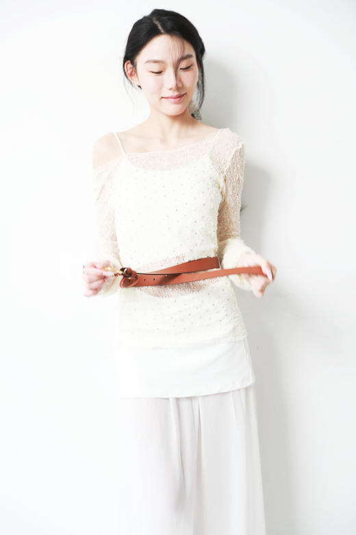 软羊皮铜扣腰带，好靓且上镜。复古机车风格牛皮鎏金皮带C061458 商品图14