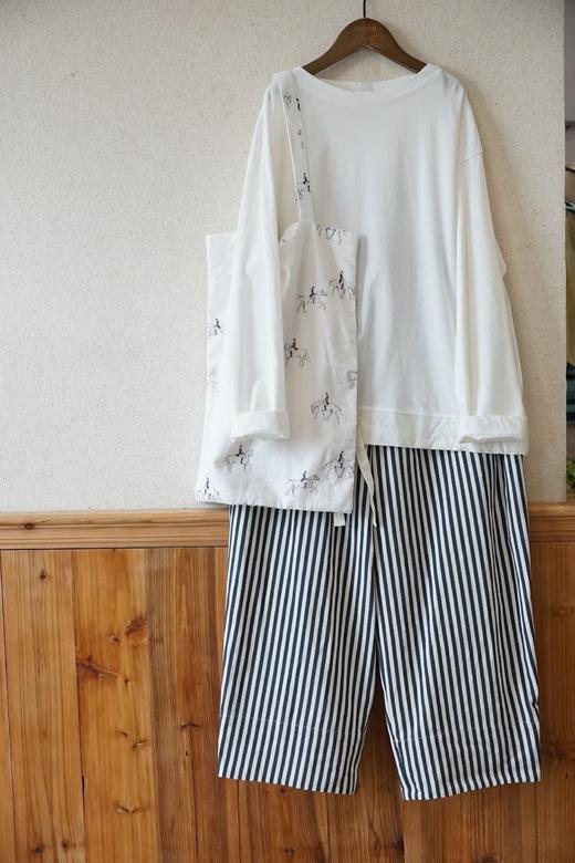 apuntob 黑白竖条纹休闲裤 商品图6