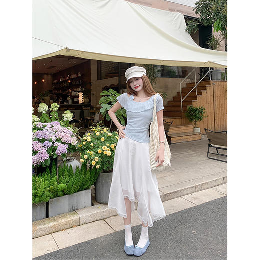 <曾小咸推荐>现货秒杀！卖完不补 ！微信打折价！花朵吊带斜肩T恤 日常99.99/件 立减50 秒杀49.99/件！！ 商品图3