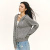 Ariseism 美式复古连帽针织拉链开衫女2025春秋新款上衣毛衣外套 商品缩略图1