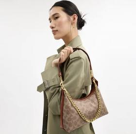 奥莱订单剩余，独家发售 C0A蔻家Juliet25系列女士经典老花单肩斜挎包