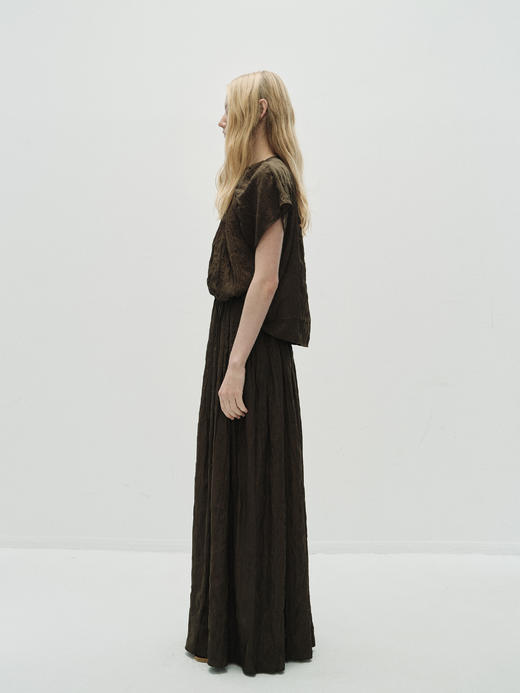 VC｜PF25018 Allie crinkled top [ 衬衫 墨绿 / 白 ] 商品图10