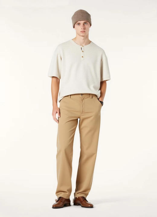 L&P高奢老钱风莱赛尔亚麻镂空针织亨利领男士短袖T恤 商品图4