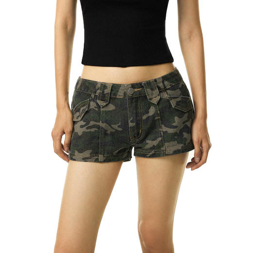 【178元任选3件】FDR官方店 美式迷彩辣妹牛仔短裤女夏季潮牌百搭休闲超短热裤 商品图1
