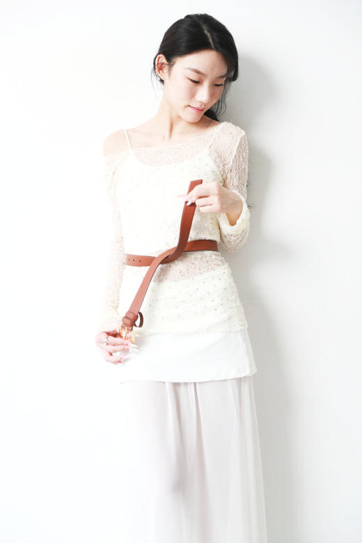 软羊皮铜扣腰带，好靓且上镜。复古机车风格牛皮鎏金皮带C061458 商品图8