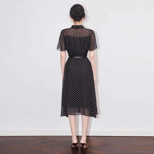 「高货wl」全新升级【铂金会员330/天猫439/差价109】(03742)洛诗琳法式复古设计感连衣裙2025夏季波点收腰显瘦裙子 商品图1