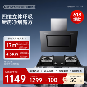 IBF艾博菲万和烟机灶具二件套J03Q(S)B8L03立体环吸17m吸力_4.5kw一级能效烟灶_侧吸J03QSB8L03Q烟灶二件套_天然气【K】