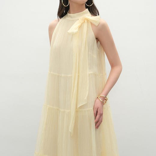 NEELLY纳俪商场同款夏季新款甜美挂脖蛋糕裙女设计感百搭亮眼长裙N25052Y01153 商品图2