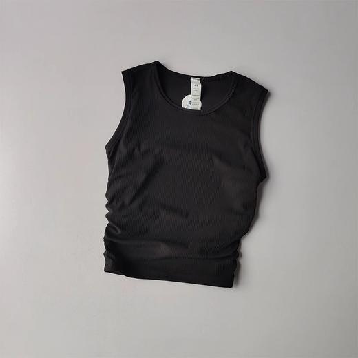 【Lu同款运动背心】夏季外穿 跑步高弹训练健身运动背心 螺纹褶皱显瘦瑜伽服  商品图5