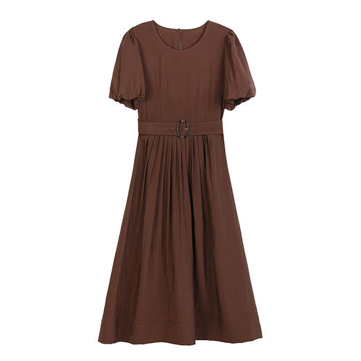 NEELLY纳俪商场同款夏新款复古优雅正肩连衣裙女收腰显瘦舒适长裙N25052Y01158 商品图3