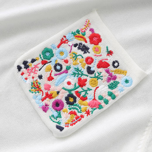 「高货wl」全新升级【铂金会员183/天猫249/差价66】(13112)洛诗琳凉感口袋刺绣休闲T恤2025夏季16针兰精天丝针织上衣 商品图3