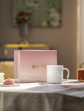 富玉 玲珑陶瓷马克杯高颜值小众设计感轻奢水杯家用办公茶杯高级感兔破新生