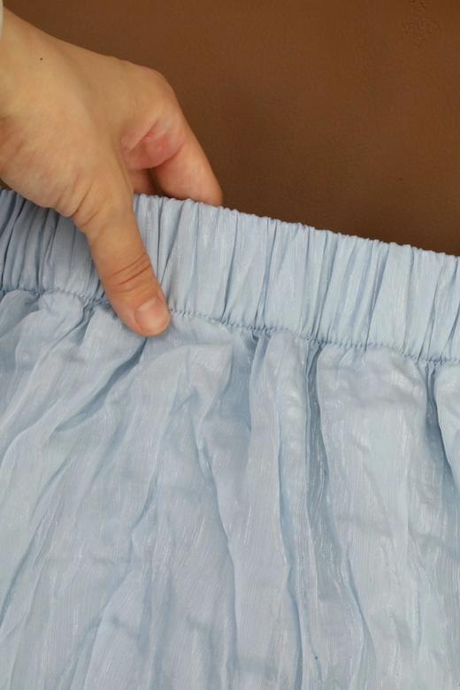 LPIUTY品牌直发！欧若风丁达尔鎏光压褶天丝半裙 C2288010 商品图11