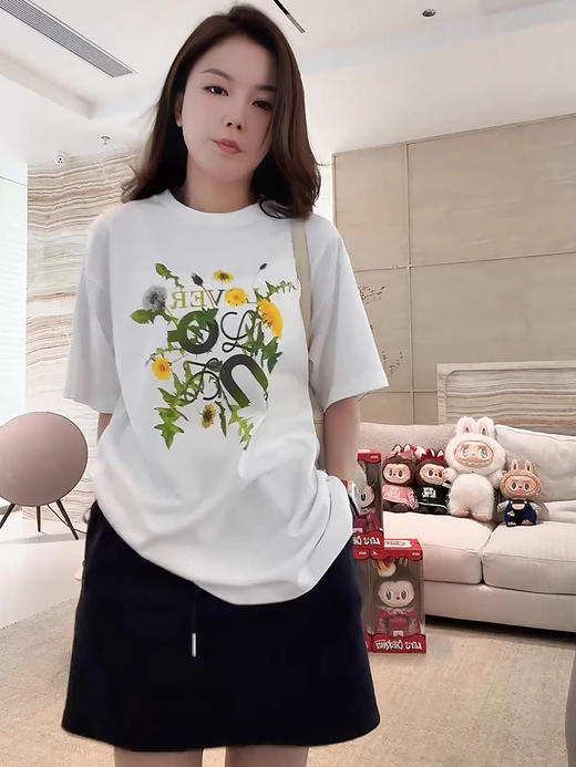 COCO ZONE 刘一一 “蒲公英”100棉圆领简约贴合T恤CD2A1289 商品图0