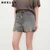 NEELLY纳俪商场同款夏季时尚水洗毛边牛仔短裤女百搭个性直筒裤N25052H01147 商品缩略图0