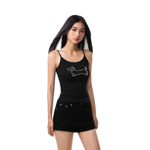 FDR官方店 美式辣妹钉珠小狗吊带背心女夏季修身显瘦无袖外穿上衣 商品图1
