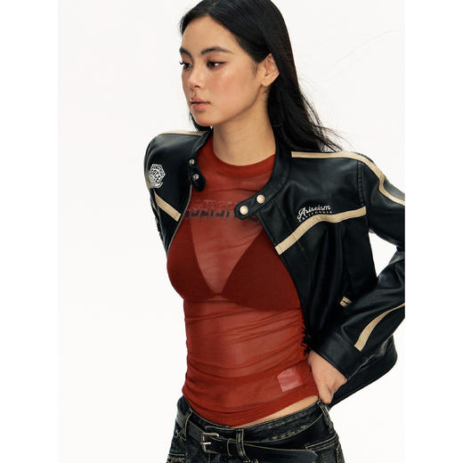 Ariseism  美式复古辣妹网纱长袖t恤女2025春秋新款修身内搭上衣 商品图2