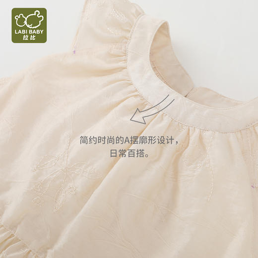 拉比-童衣类（春）I5精致背心裙杏色080 商品图3