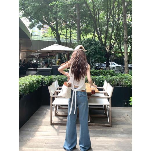 <曾小咸推荐>韩系辣妹蕾丝拼接露背吊带背心 商品图4