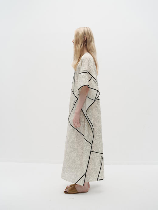 VC｜PF25001 Roma silk kaftan dress [连衣裙  米白印花 ] 商品图5