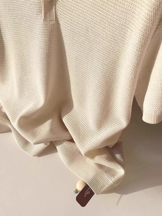 L&P高奢老钱风莱赛尔亚麻镂空针织亨利领男士短袖T恤 商品图10