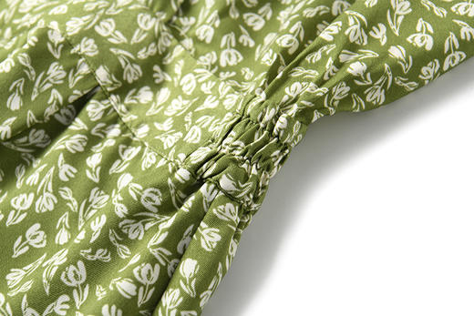 品牌设计独特玫瑰碎花优雅蝙蝠袖显瘦连衣裙 商品图12