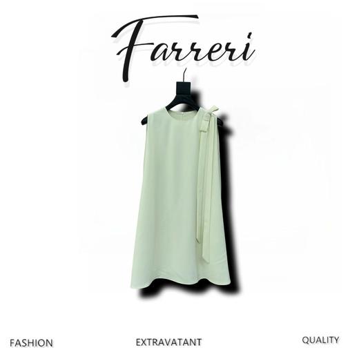 D家*25春夏新品蝴蝶结飘带纯色无袖连衣裙 商品图0