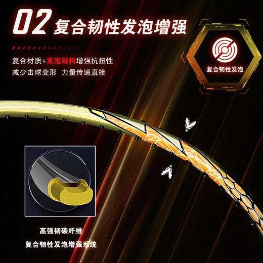 的幸正品鵟5.8mm弹簧钛丝中管专业全碳素纤维进攻型羽毛球拍单拍 商品图2