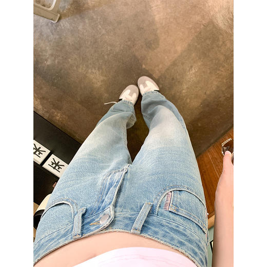 <曾小咸推荐>夏季韩版蓝色牛仔裤女百搭直筒 商品图3