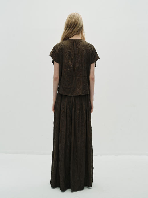 VC｜PF25018 Allie crinkled top [ 衬衫 墨绿 / 白 ] 商品图9