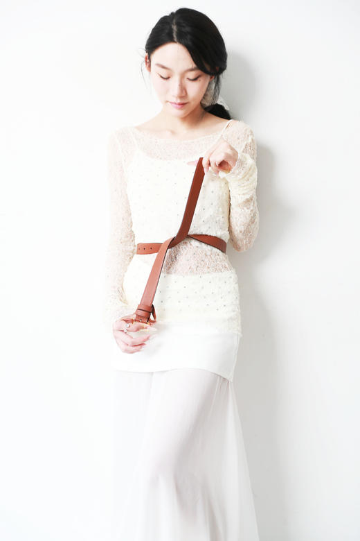 软羊皮铜扣腰带，好靓且上镜。复古机车风格牛皮鎏金皮带C061458 商品图9