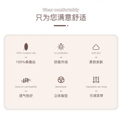 逸红颜周末小集市# 19姆米桑蚕丝防晒透气护眼角口罩，夏日防晒,给你最细微处的温柔 商品图2