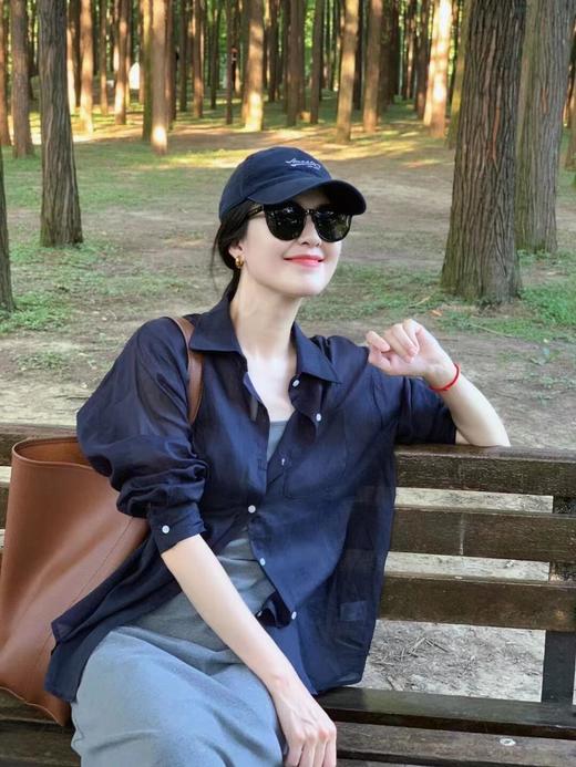 水洗薄如丝棉麻高级色调青蓝衬衫防晒衫 商品图8