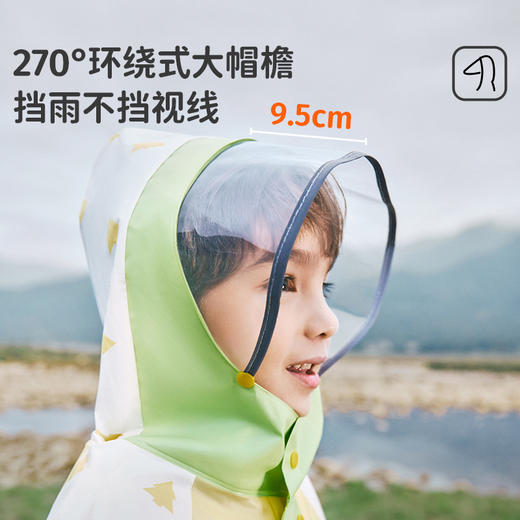 柠檬宝宝儿童雨衣男童女孩大童小学生带书包位上学专用雨披 商品图2