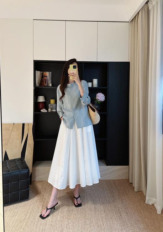 轻氧呼吸感！亚麻天丝！2025松弛精致显瘦圆领七分袖衬衫女夏新！ 商品图5