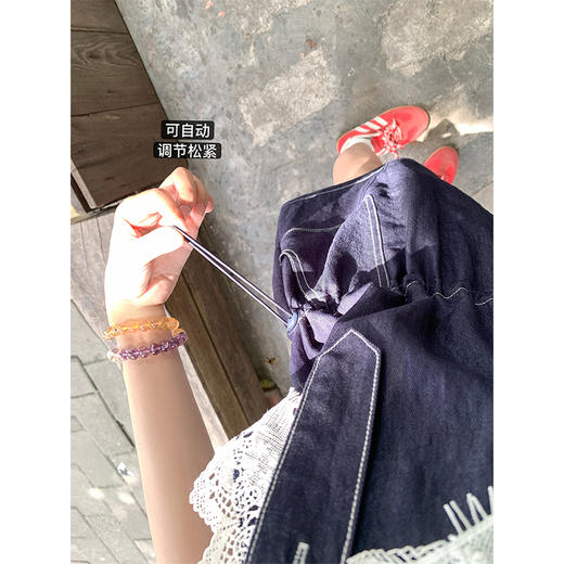 <曾小咸推荐>蕾丝拼接牛仔背带裙短袖T恤 商品图2
