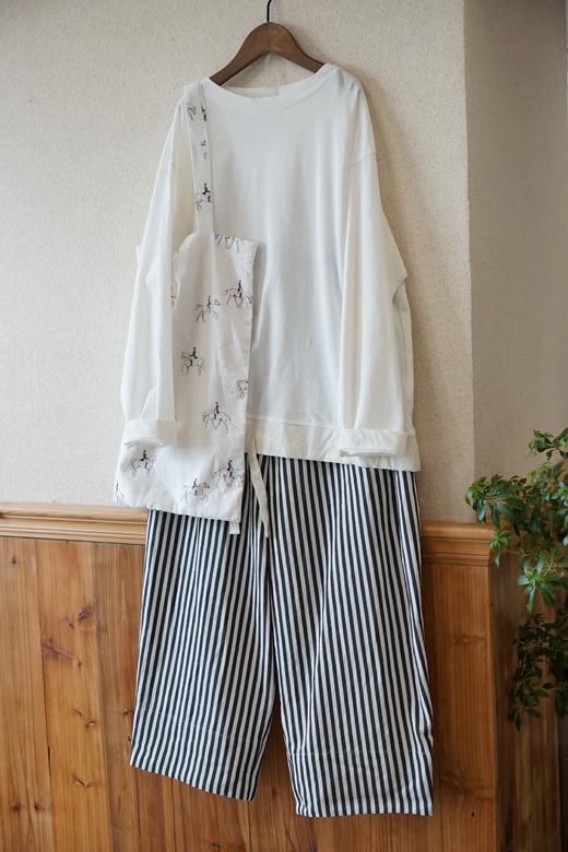 apuntob 黑白竖条纹休闲裤 商品图7