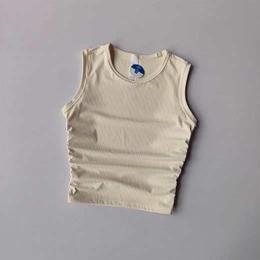 【Lu同款运动背心】夏季外穿 跑步高弹训练健身运动背心 螺纹褶皱显瘦瑜伽服  商品图6