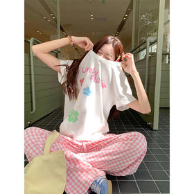 <曾小咸推荐>夏季韩版时尚字母印花短袖T恤