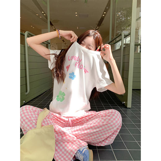 <曾小咸推荐>夏季韩版时尚字母印花短袖T恤 商品图0