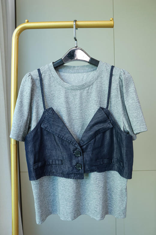 时光序曲|韩系假两件上衣套装 商品图1