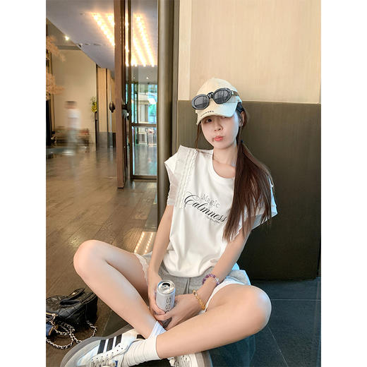 【129元任选2件】现货！韩版花边拼接短袖T 商品图3