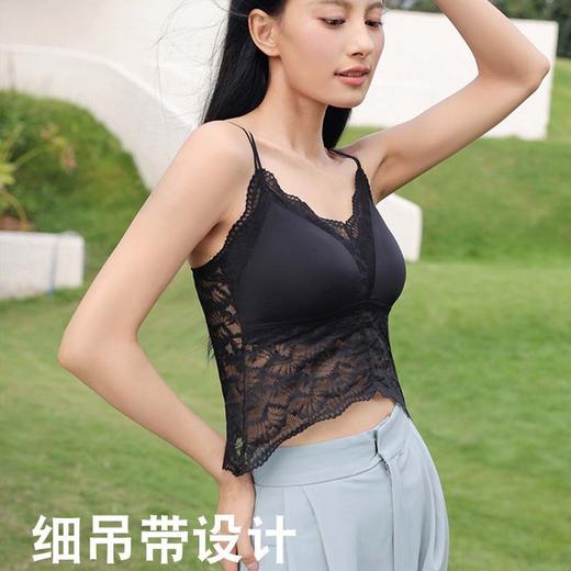 「K」洛诗琳44952气质蕾丝吊带2025夏季杯垫一体打底美背上衣4102 商品图3
