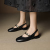 【预售5天】法式温柔风包头凉鞋，真皮圆头配裙子后绊带低跟小皮鞋NX&S9485 商品缩略图3