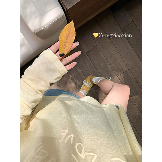 <曾小咸推荐>韩系斜领薄款设计防晒长袖T恤女 商品图3